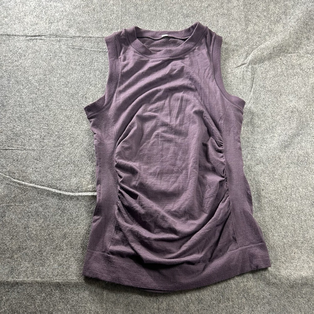 Athleta Tank Women's Large Seamless Fitted Ruched Foresthill Wool Ascent Top
